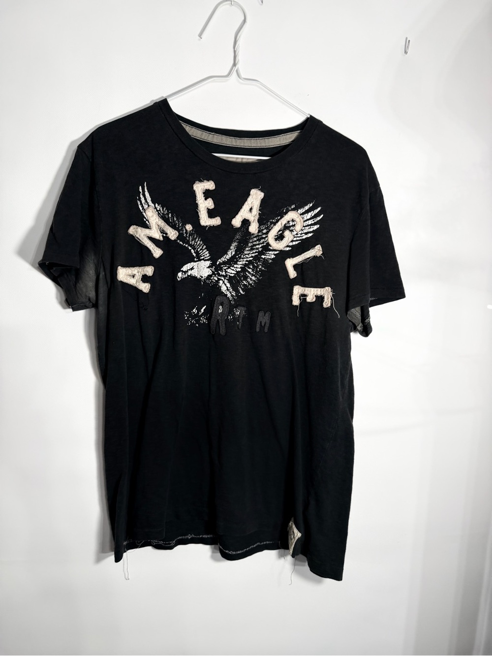 American Eagle Outfitters Black Tee with Eagle Graphic